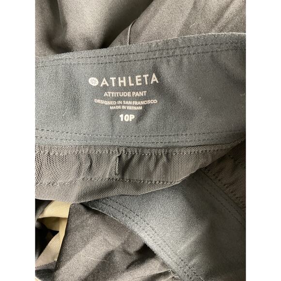 Athleta Women's Attitude Pant in Black Ruched Seams Unlined Jogger Style 10P - Picture 9 of 16